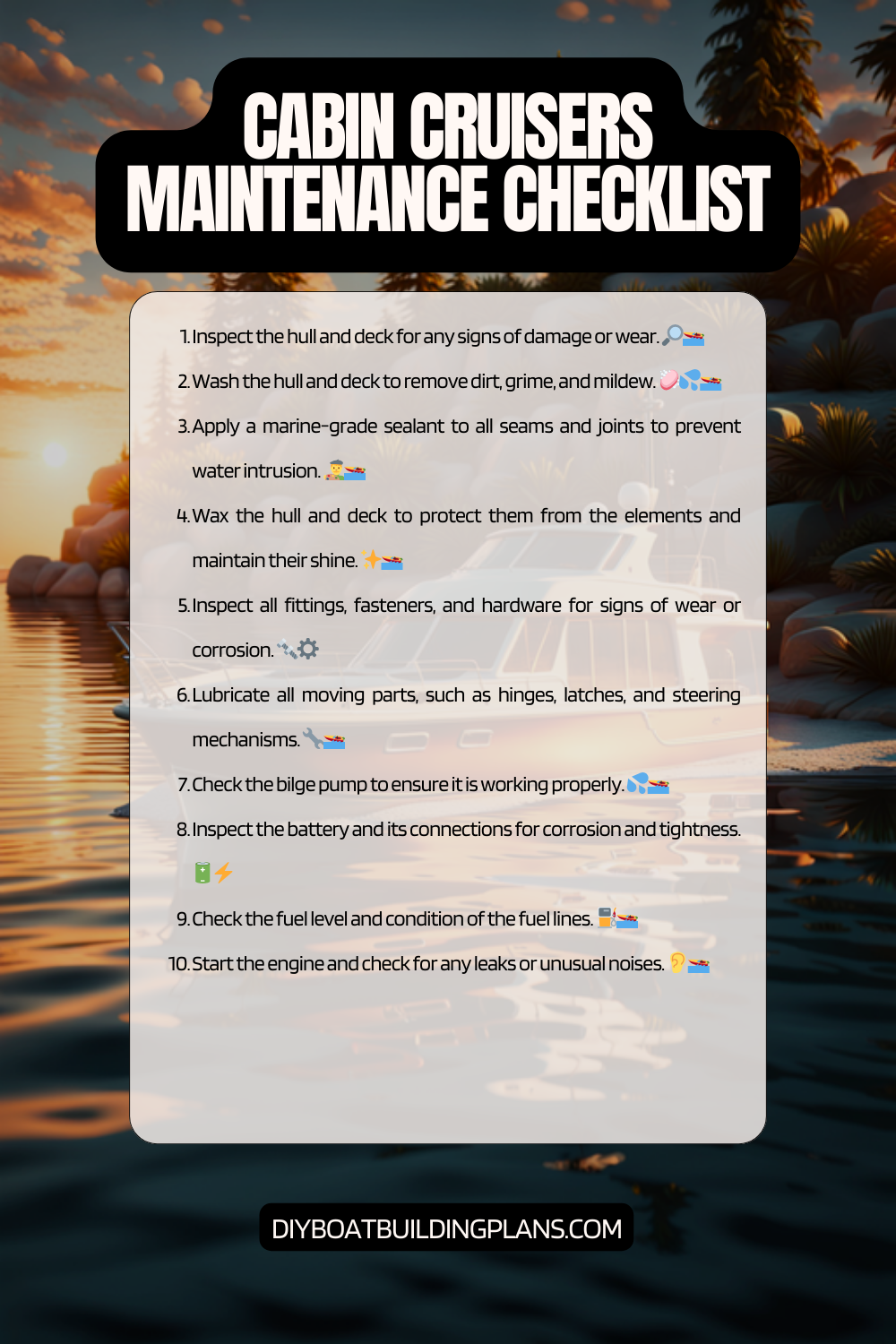 Cabin Cruiser Maintenance Checklist