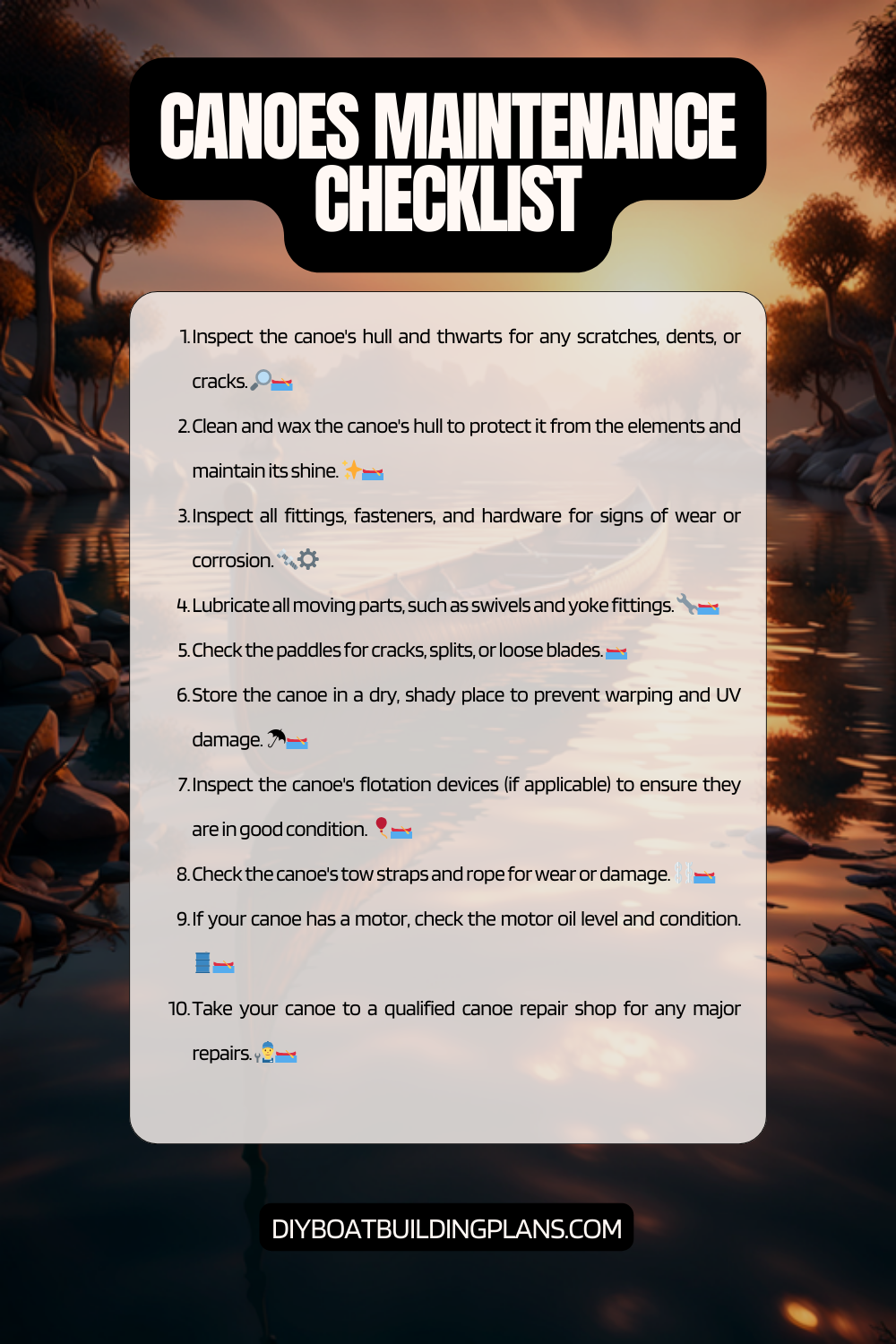 Canoe Maintenance Checklist
