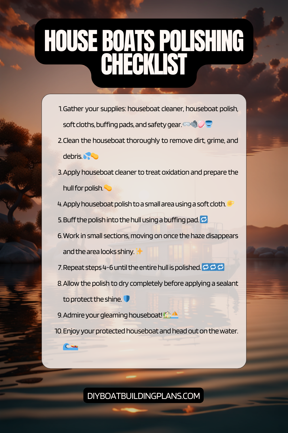 House Boat Polishing Checklist