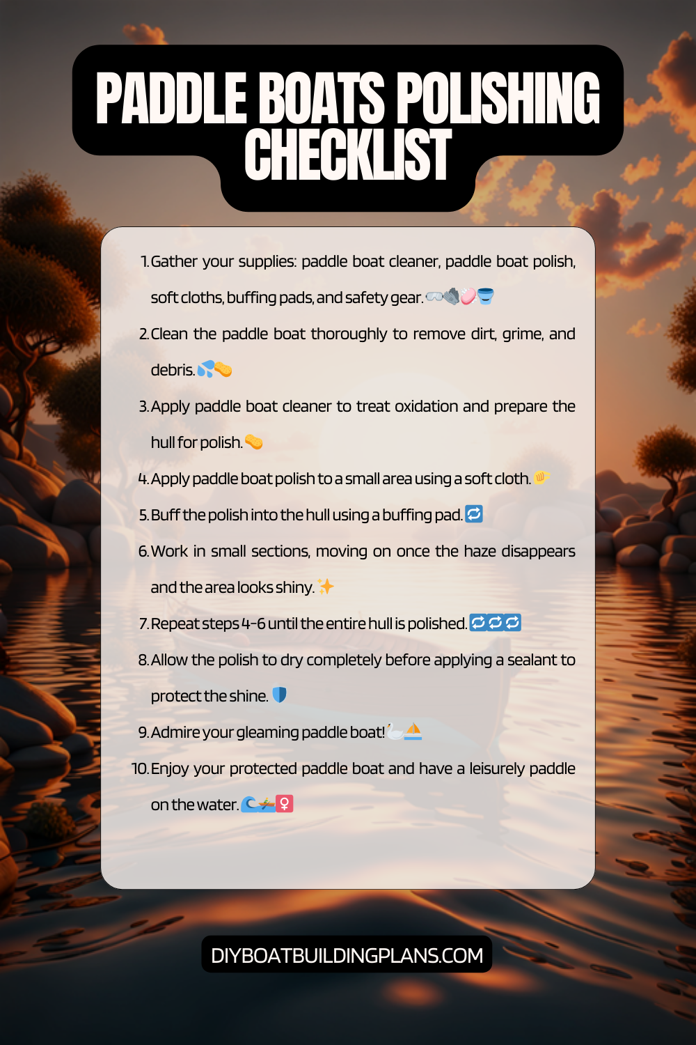 Paddle Boat Polishing Checklist